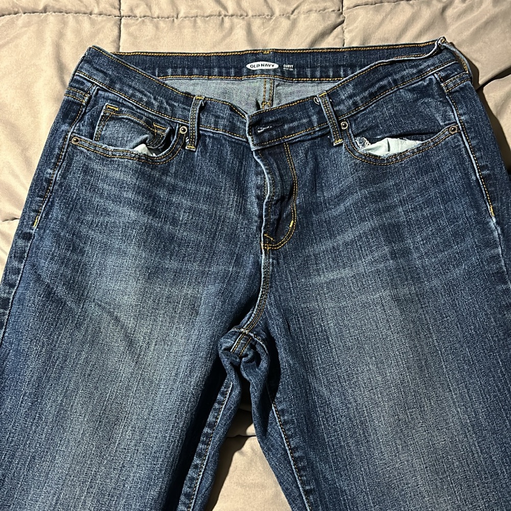 Old Navy Dark Blue Straight Leg Jeans